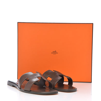 Hermes Goatskin Oran Sandals 41 Gris Galet 10 of 10