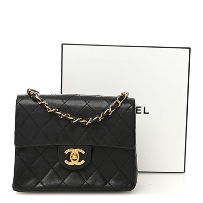 Chanel Lambskin Quilted Mini Square Flap Bag Black 15 of 15