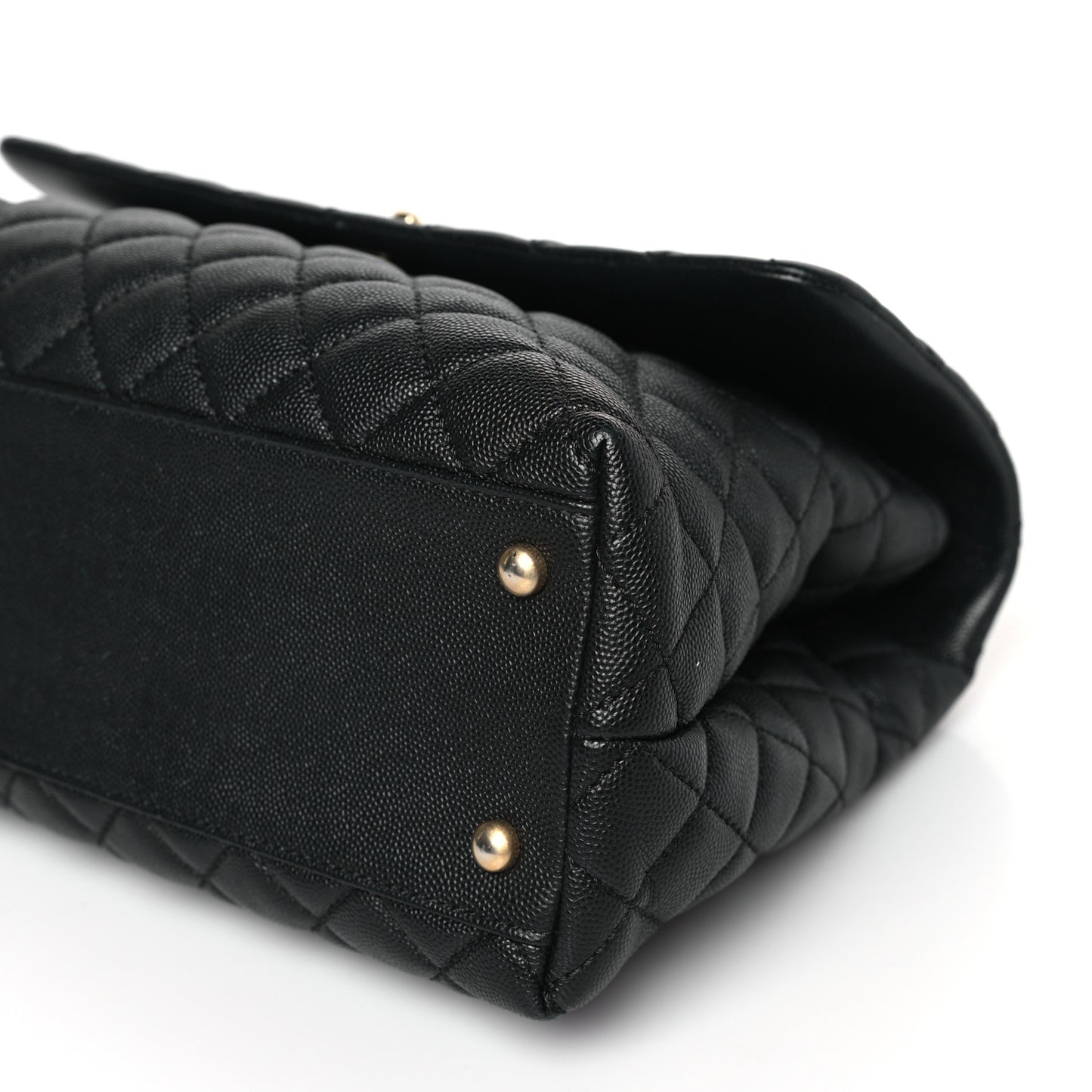 Caviar Quilted Medium Coco Handle Flap Black