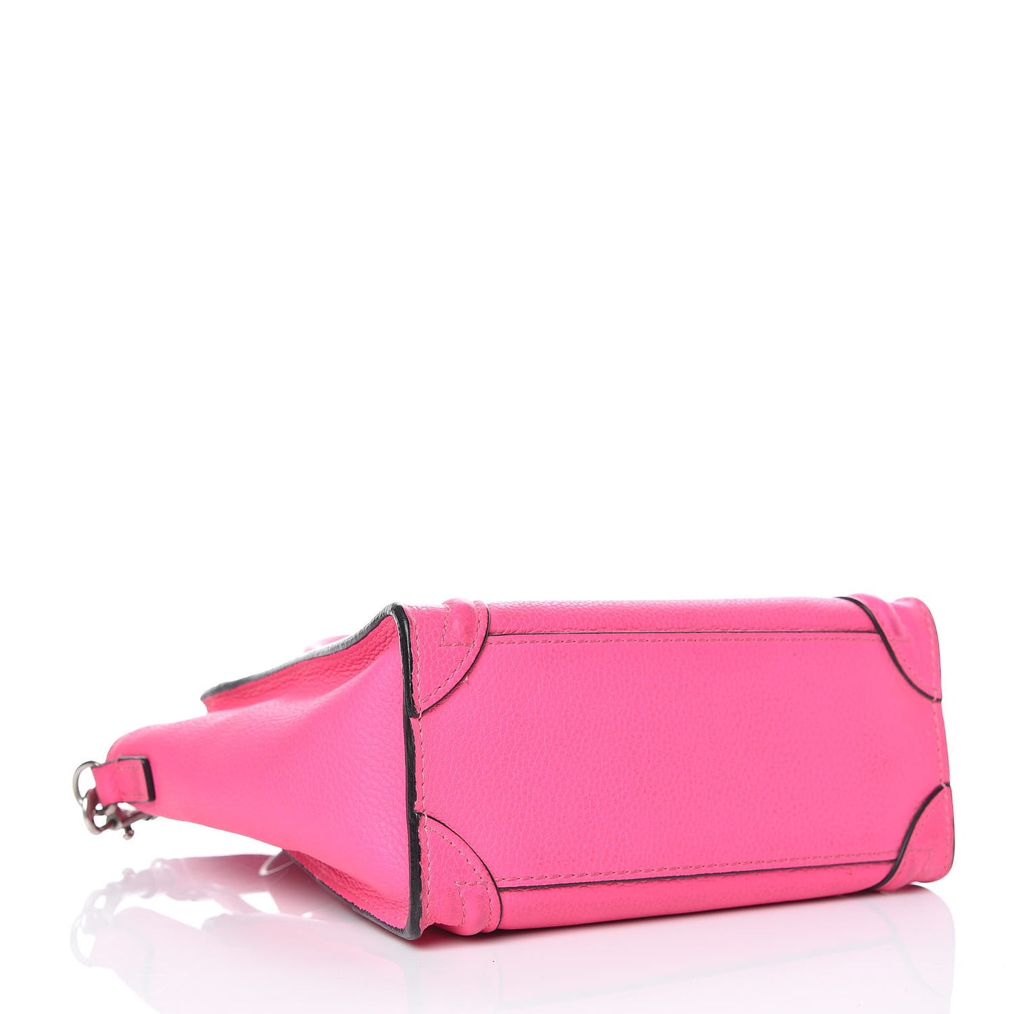 Drummed Calfskin Nano Luggage Fluo Pink