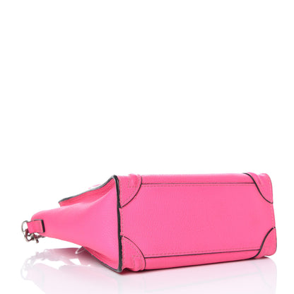 Celine Drummed Calfskin Nano Luggage Fluo Pink 5 of 12