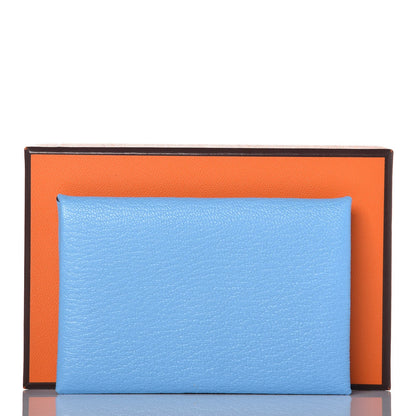 Hermes Chevre Mysore Calvi Card Case Bleu Celeste 8 of 8