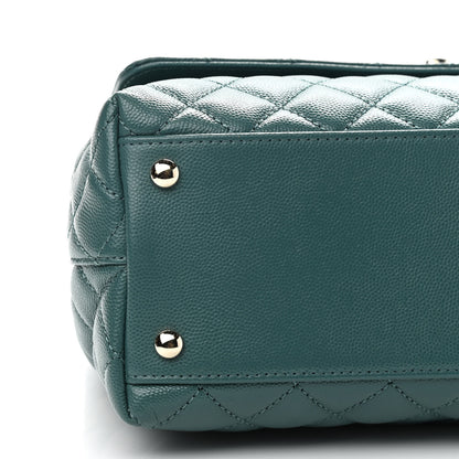 Chanel Caviar Quilted Small Coco Handle Flap Green 7 of 8