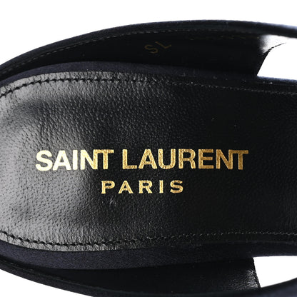 Saint Laurent Crepe Satin Dive Mule Sandals 40 Patriot Navy 7 of 9