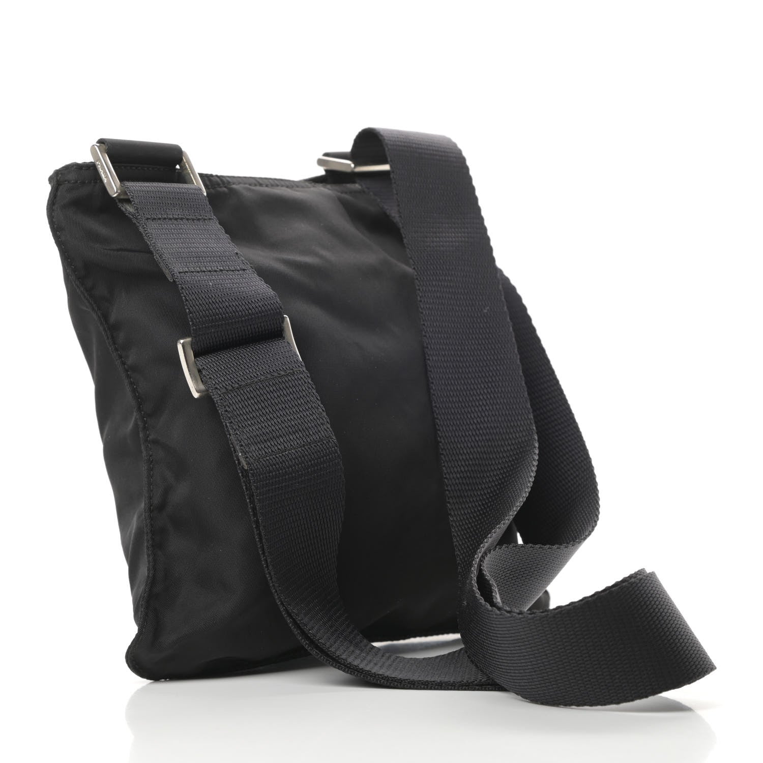 Prada Tessuto Nylon Saffiano Flat Messenger Bag Black 3 of 10