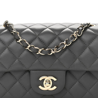 Chanel Lambskin Quilted Mini Rectangular Flap Dark Grey 8 of 11