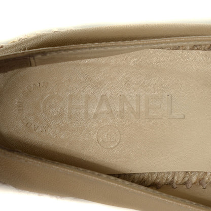 Chanel Lambskin CC Espadrilles 37 Beige Black 7 of 7