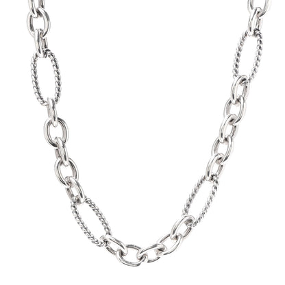David Yurman Sterling Silver Figaro Chain Necklace 1 of 5