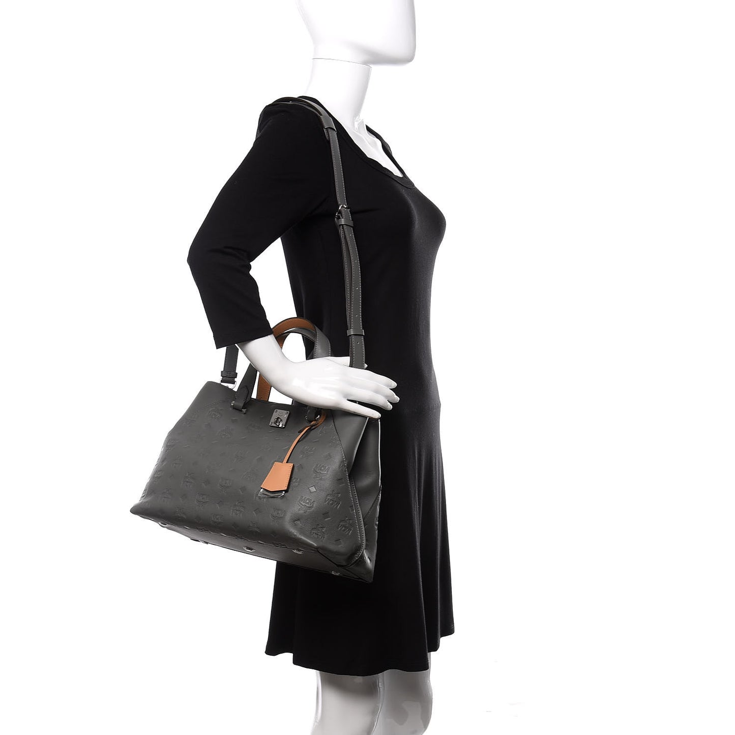 Calfskin Ottomar Monogram Large Essential Tote Charcoal