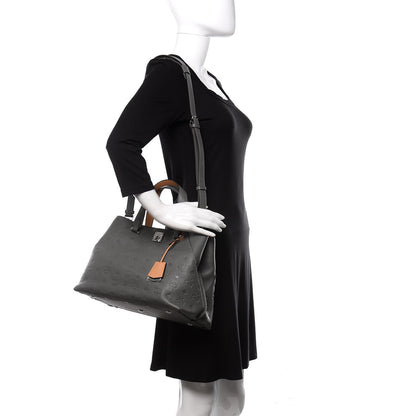 MCM Calfskin Ottomar Monogram Large Essential Tote Charcoal 2 of 10