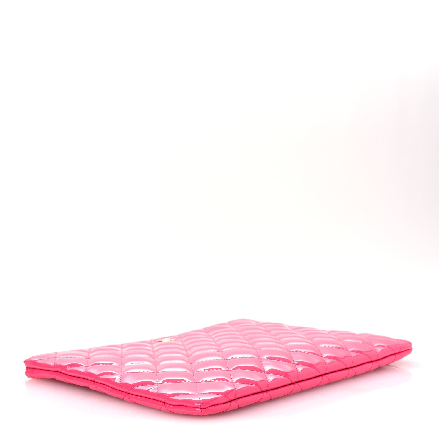 Chanel Patent Calfskin Quilted Medium Cosmetic Case Pink 4 of 7