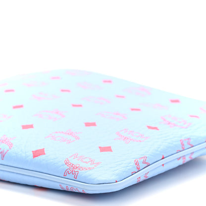 MCM Visetos Original Medium Pouch Light Blue Red 10 of 10