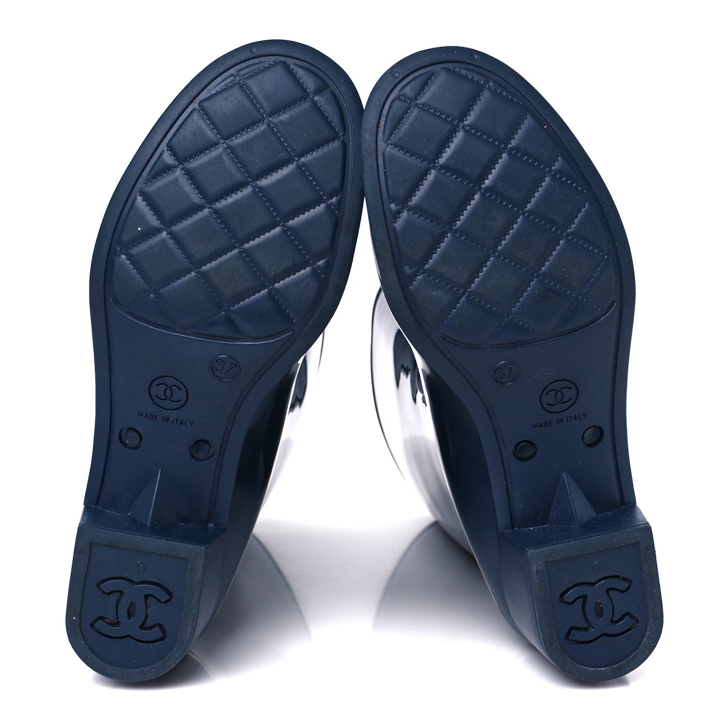 Rubber Camellia Rain Boots 37 Dark Blue