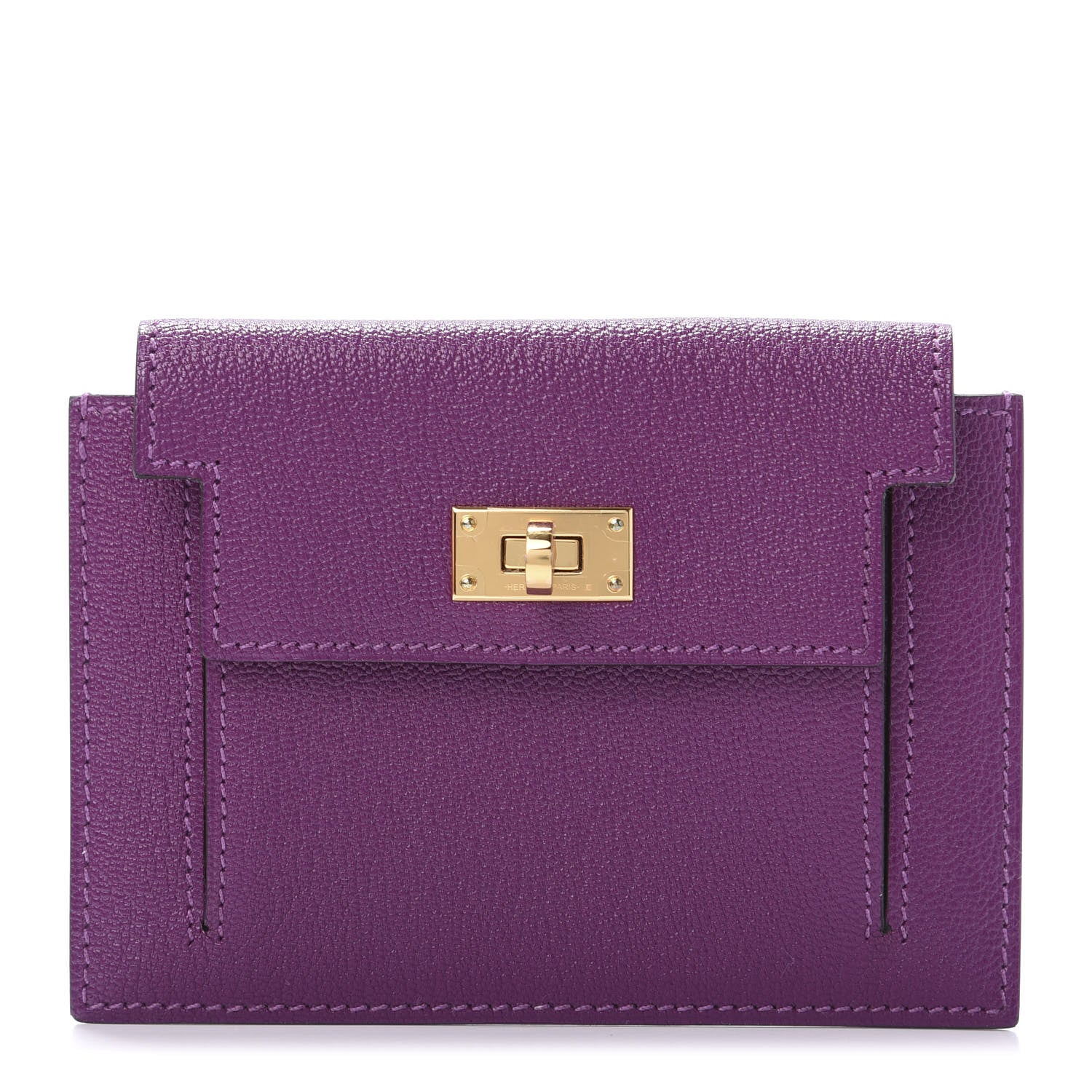Hermes Chevre Mysore Kelly Pocket Compact Wallet Anemone 1 of 10