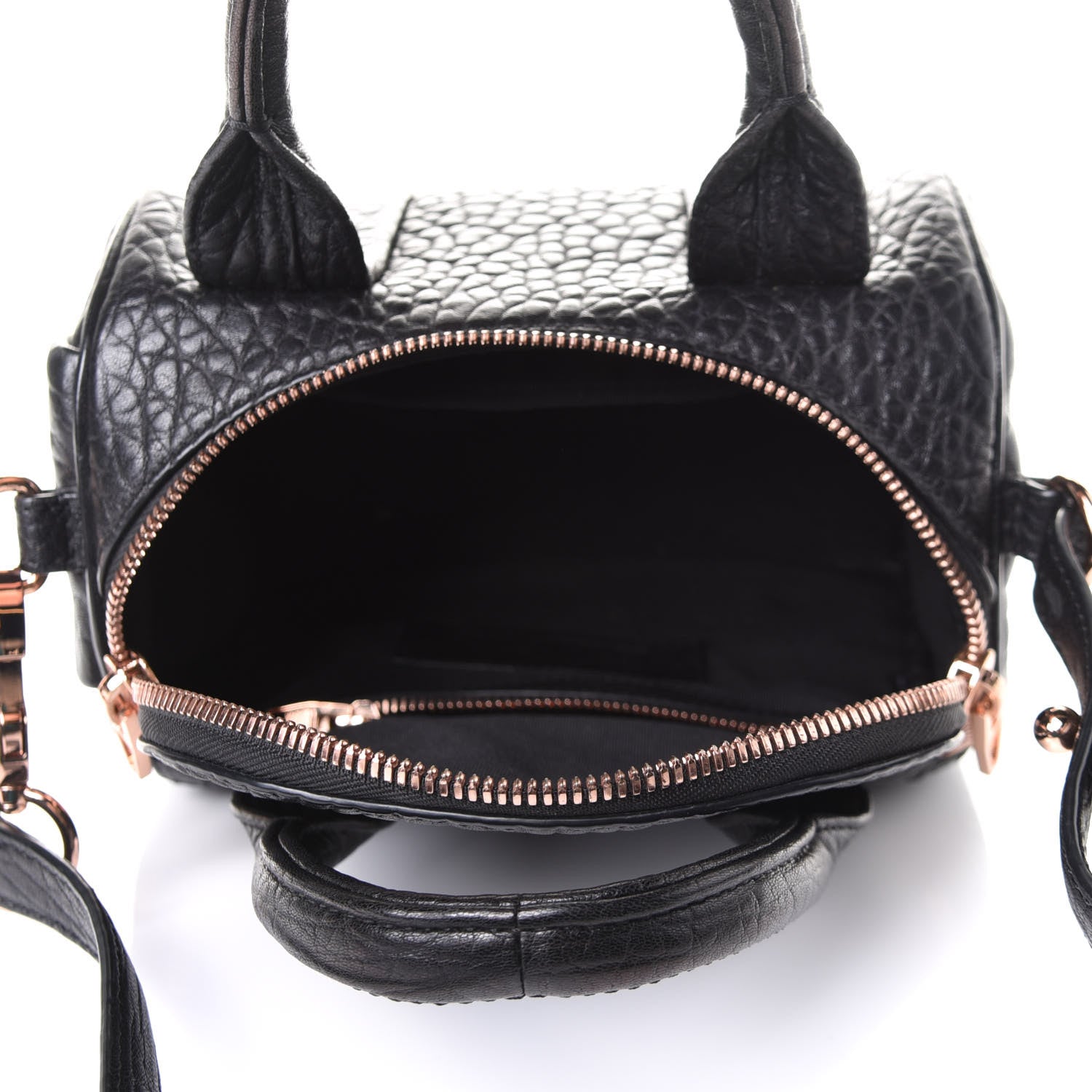 Alexander Wang Pebbled Lambskin Mini Rockie Black Rose Gold Hardware 5 of 12