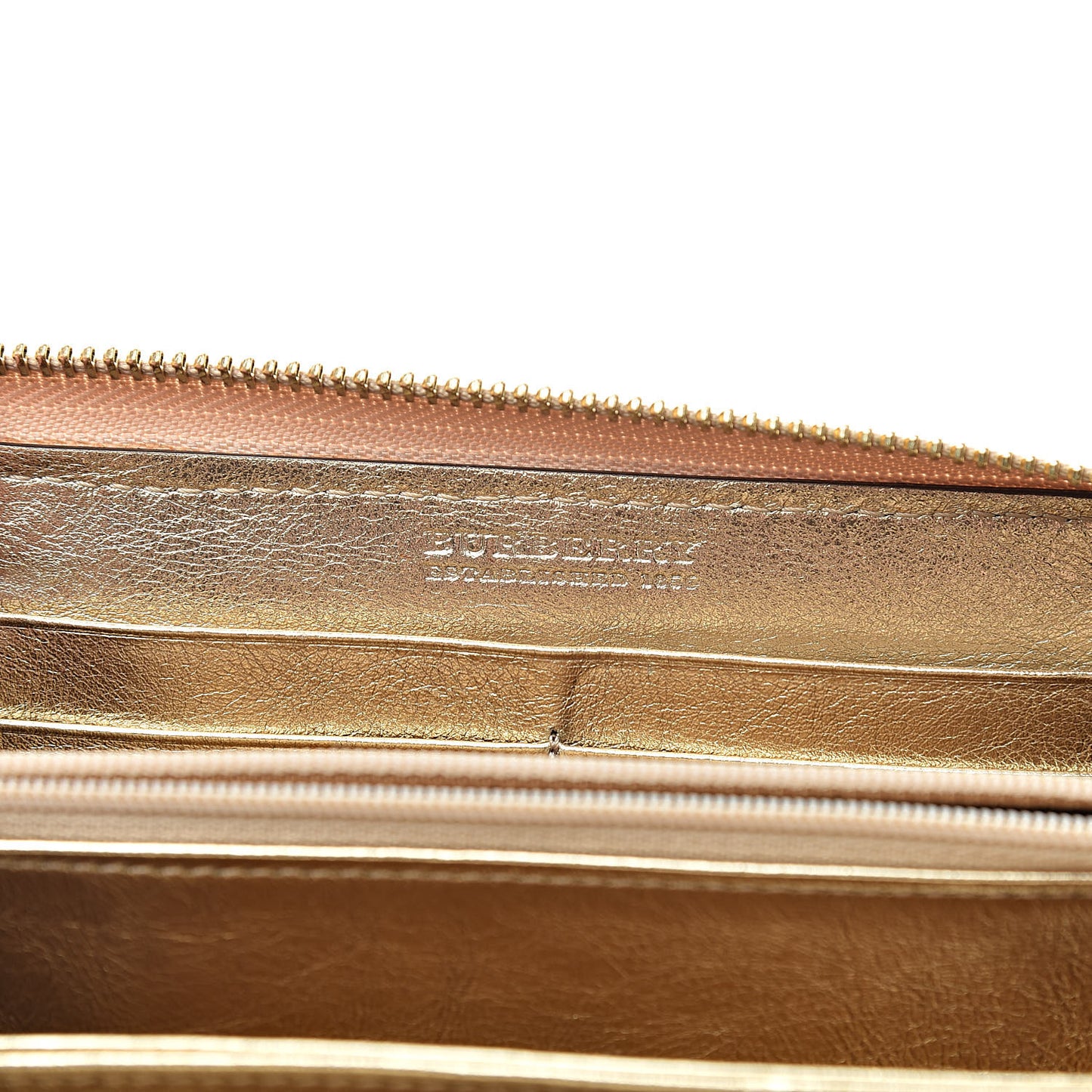 Metallic Haymarket Check Zip Wallet Gold