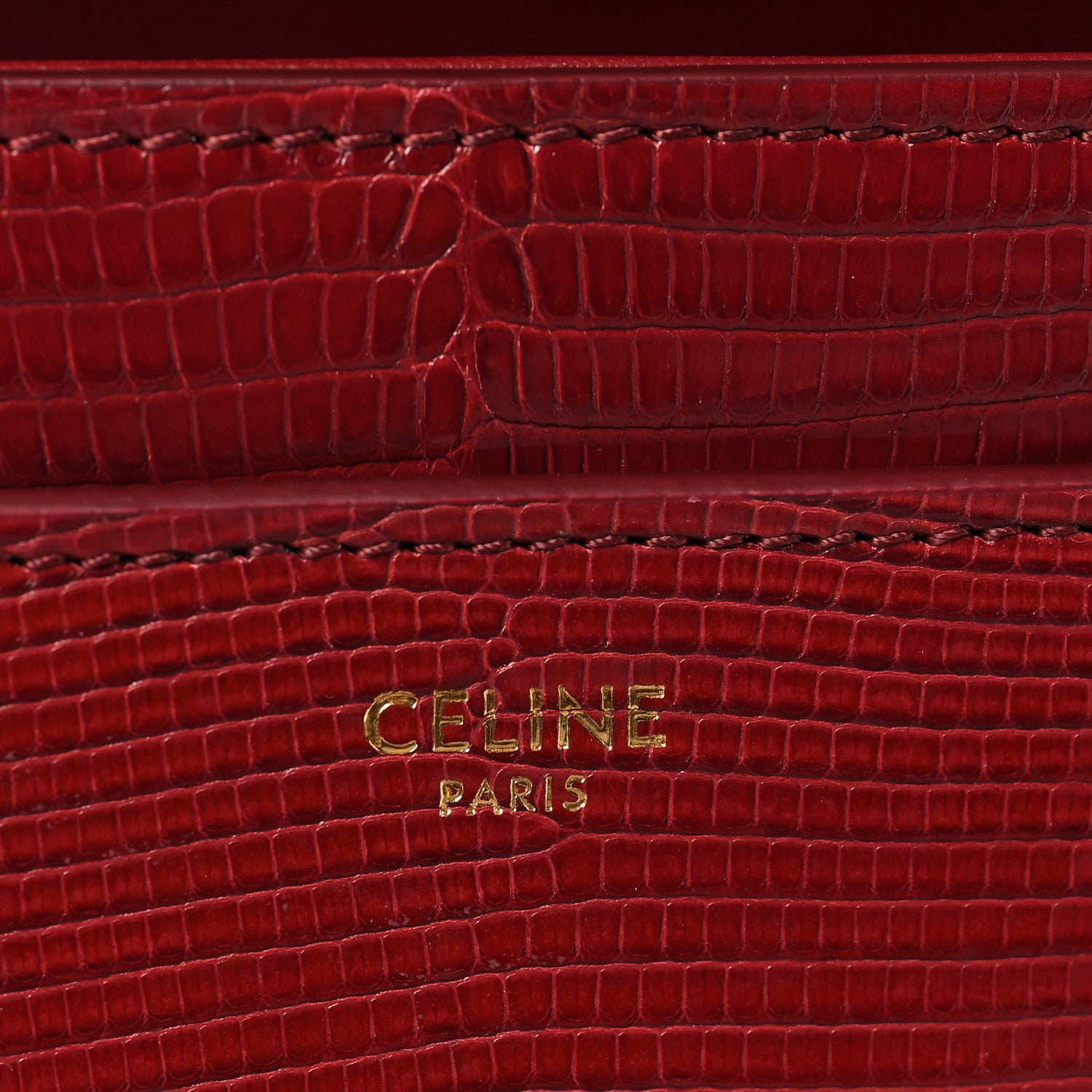 Celine Lizard Small 16 Top Handle Bag Red 6 of 9