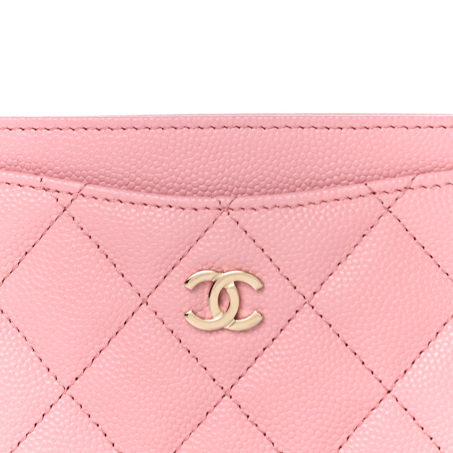 Caviar Quilted Card Holder Pink