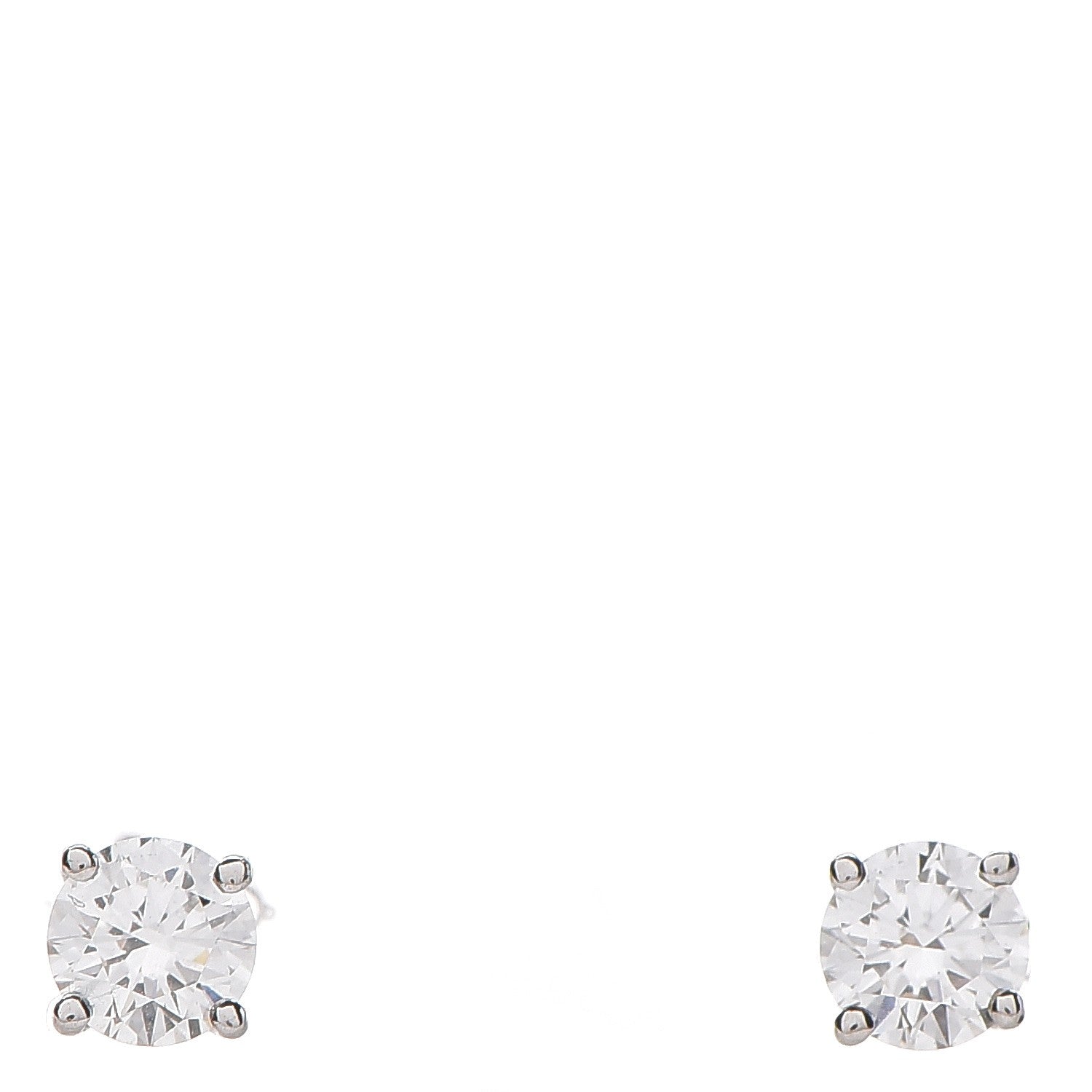 Tiffany Platinum Diamond 1ctw Round Solitaire Earrings 1 of 6