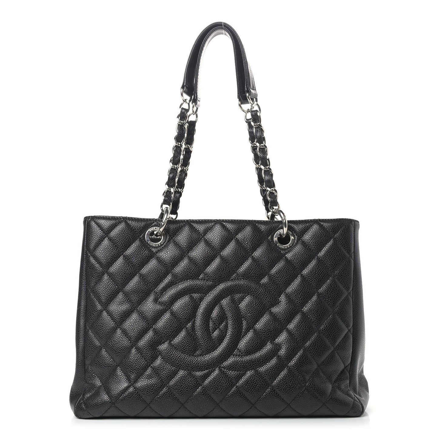 Caviar Quilted Grand Shopping Tote GST Black