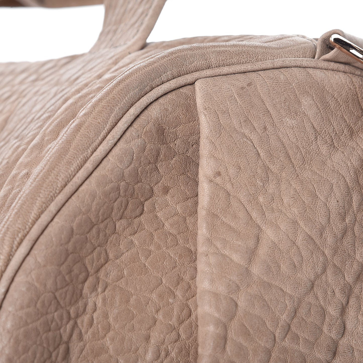 Pebbled Lambskin Rocco Latte Rose Gold Hardware