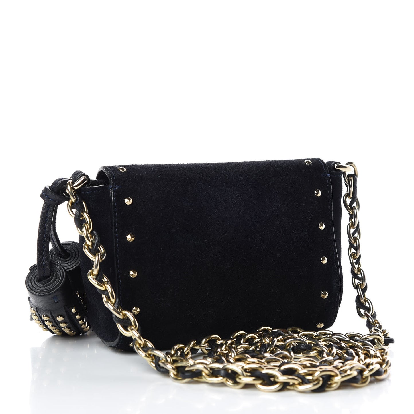 Suede Studded Mini Lily Flap Ink Blue