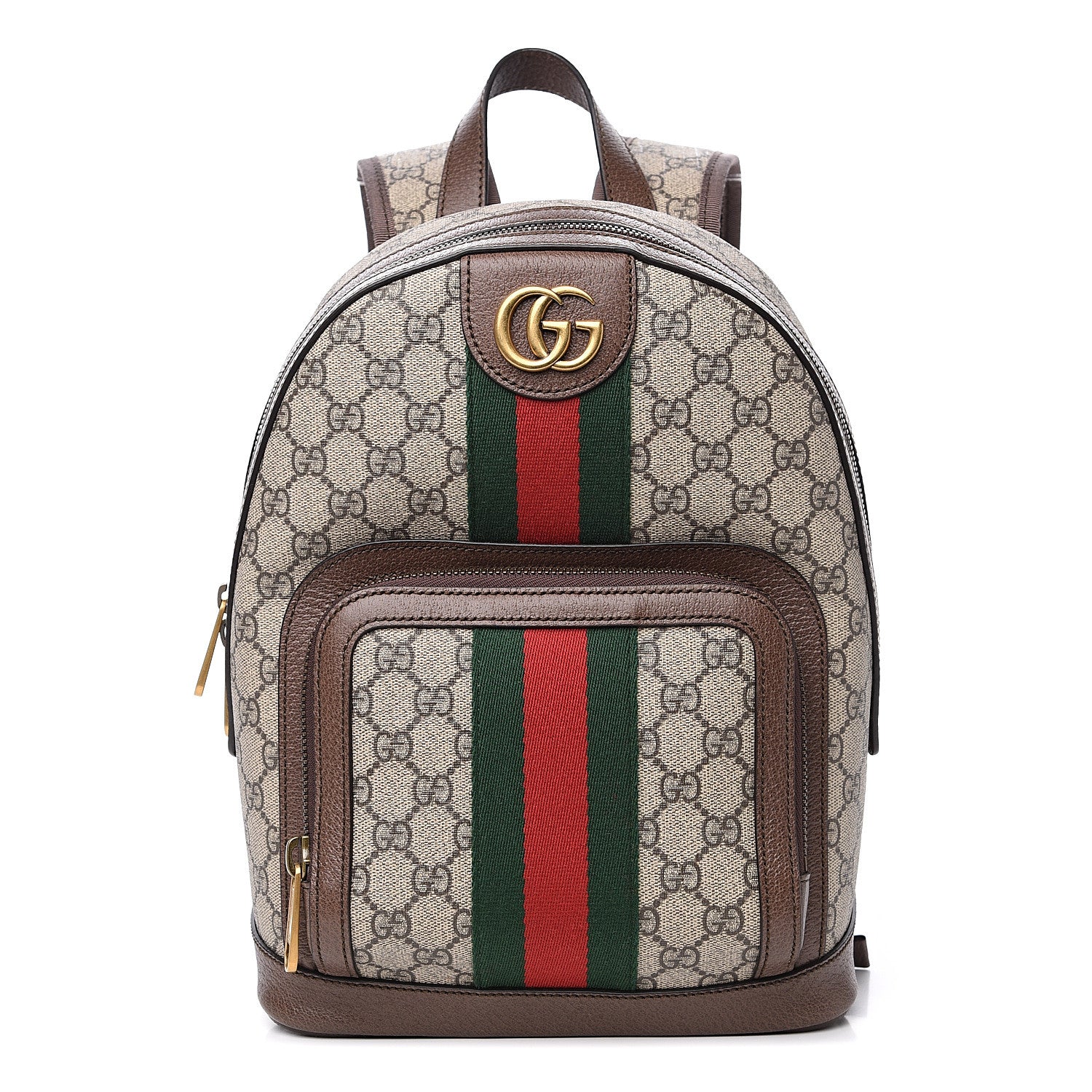 Gucci GG Supreme Monogram Calfskin Web Small Ophidia Day Backpack Beige Ebony New Acero 1 of 12
