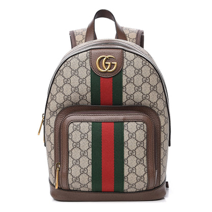 Gucci GG Supreme Monogram Calfskin Web Small Ophidia Day Backpack Beige Ebony New Acero 1 of 12