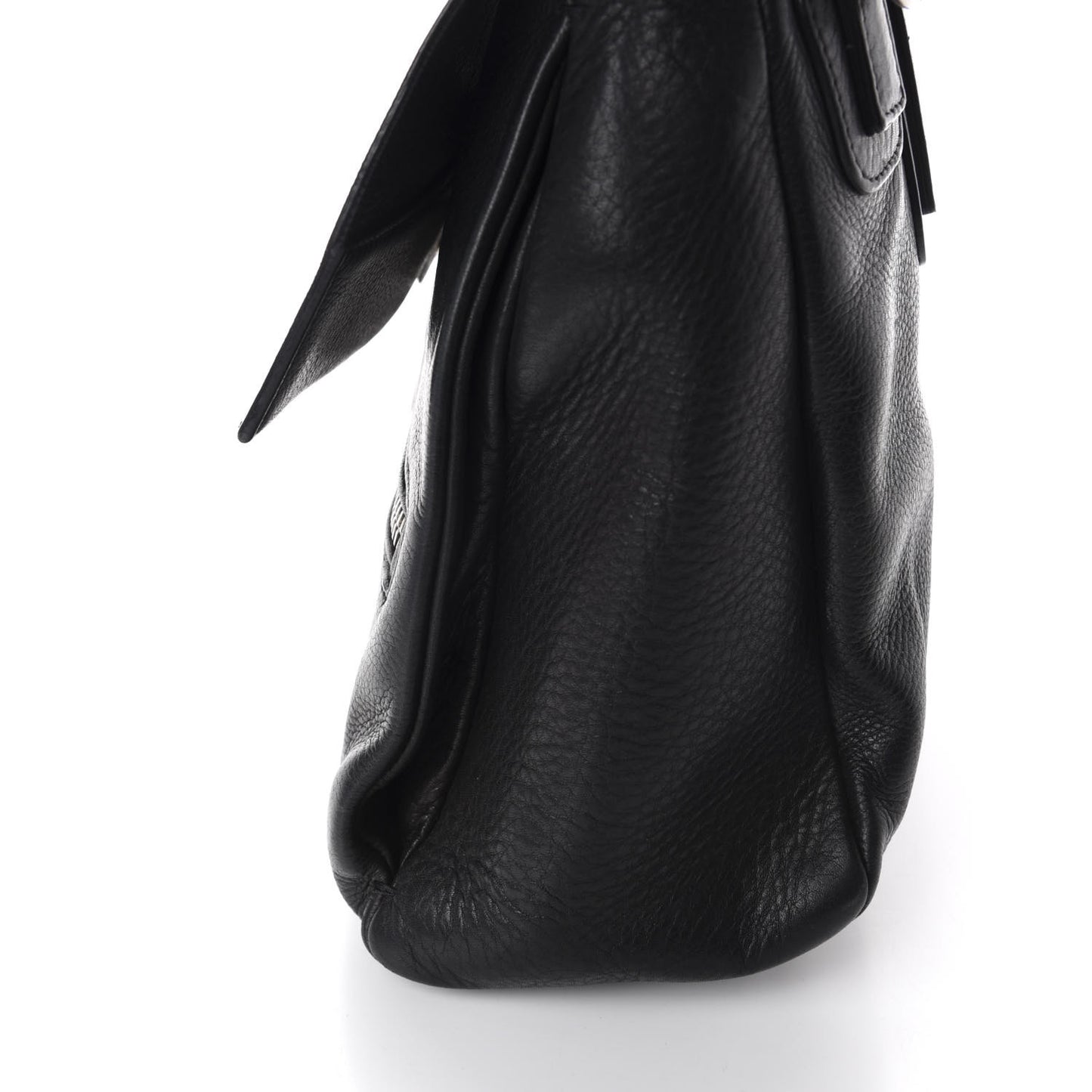 Pebbled Calfskin Small Pandora Pure Flap Bag Black