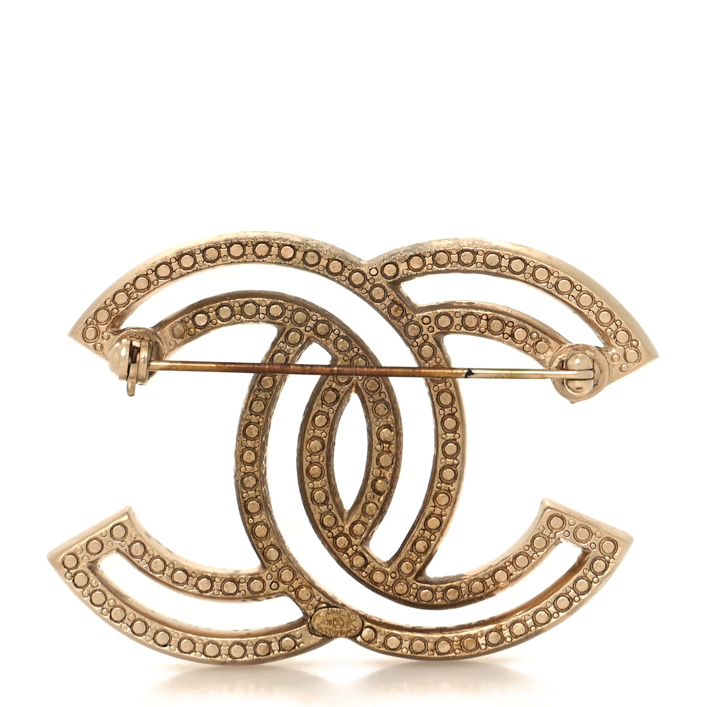 Crystal CC Brooch Light Gold