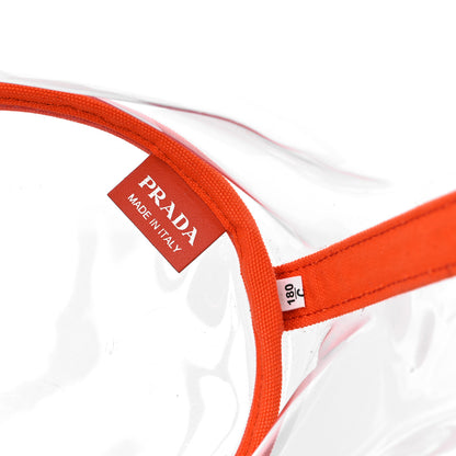 Prada Plexiglass Canapa Small Shopper Tote Arancio 5 of 9