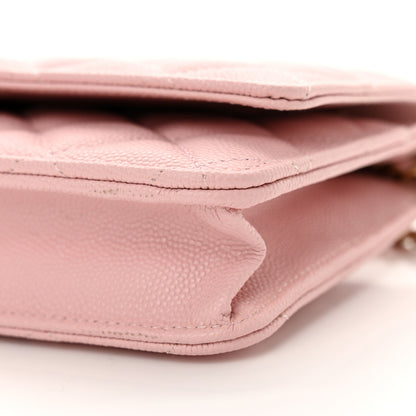 Chanel Caviar Quilted Wallet on Chain WOC Light Pink 11 of 12
