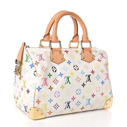 Louis Vuitton Monogram Multicolor Speedy 30 White 3 of 12