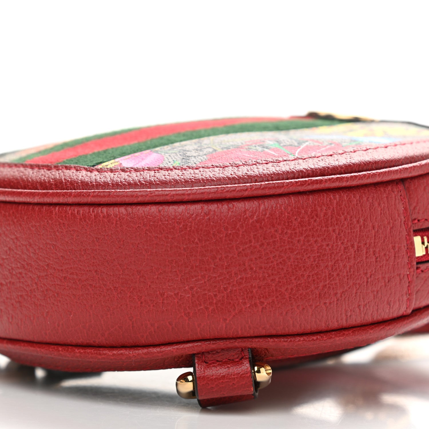 Gucci GG Supreme Monogram Web Flora Mini Ophidia Round Backpack Red 10 of 10
