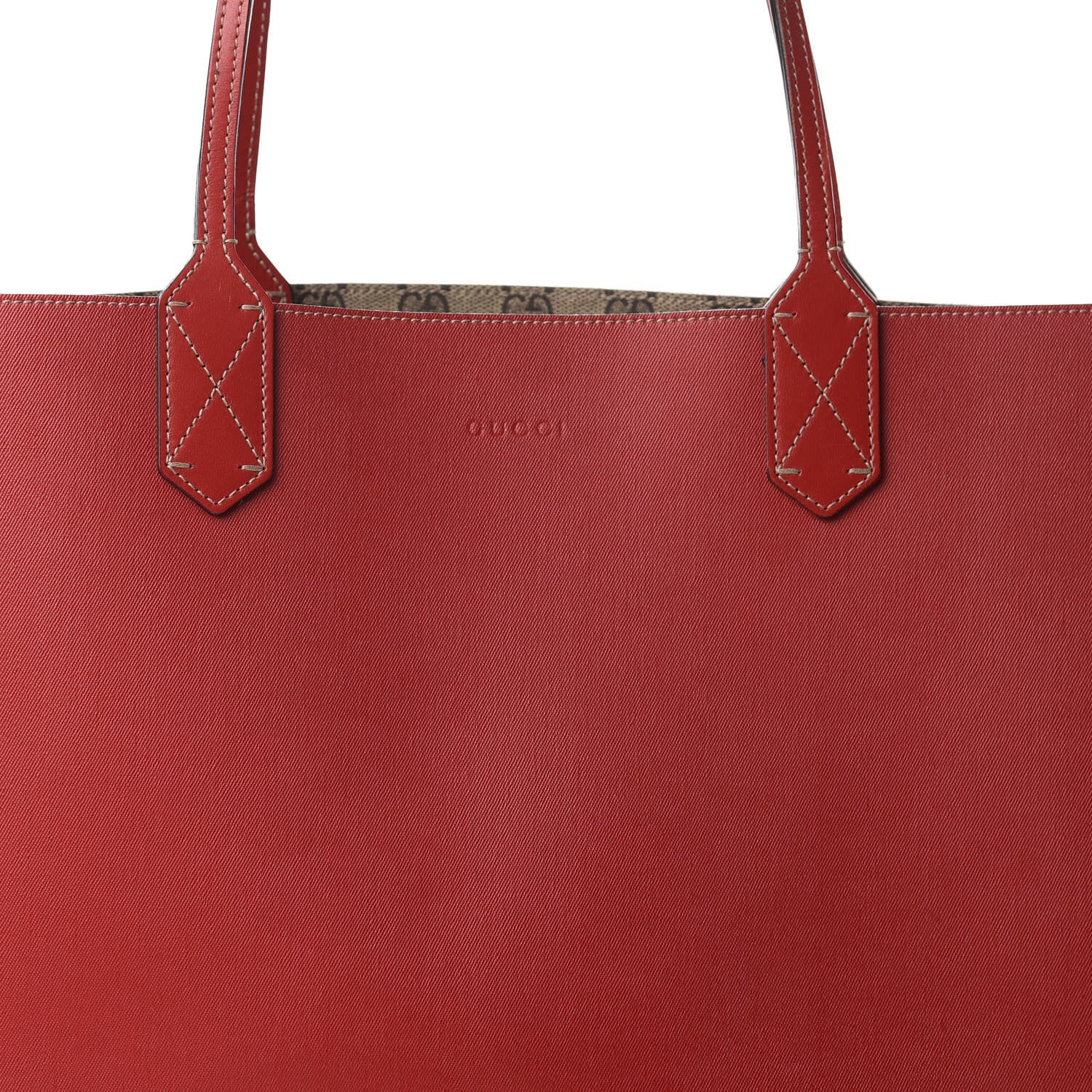 Gucci GG Supreme Monogram Medium Reversible Tote Beige Red 16 of 16