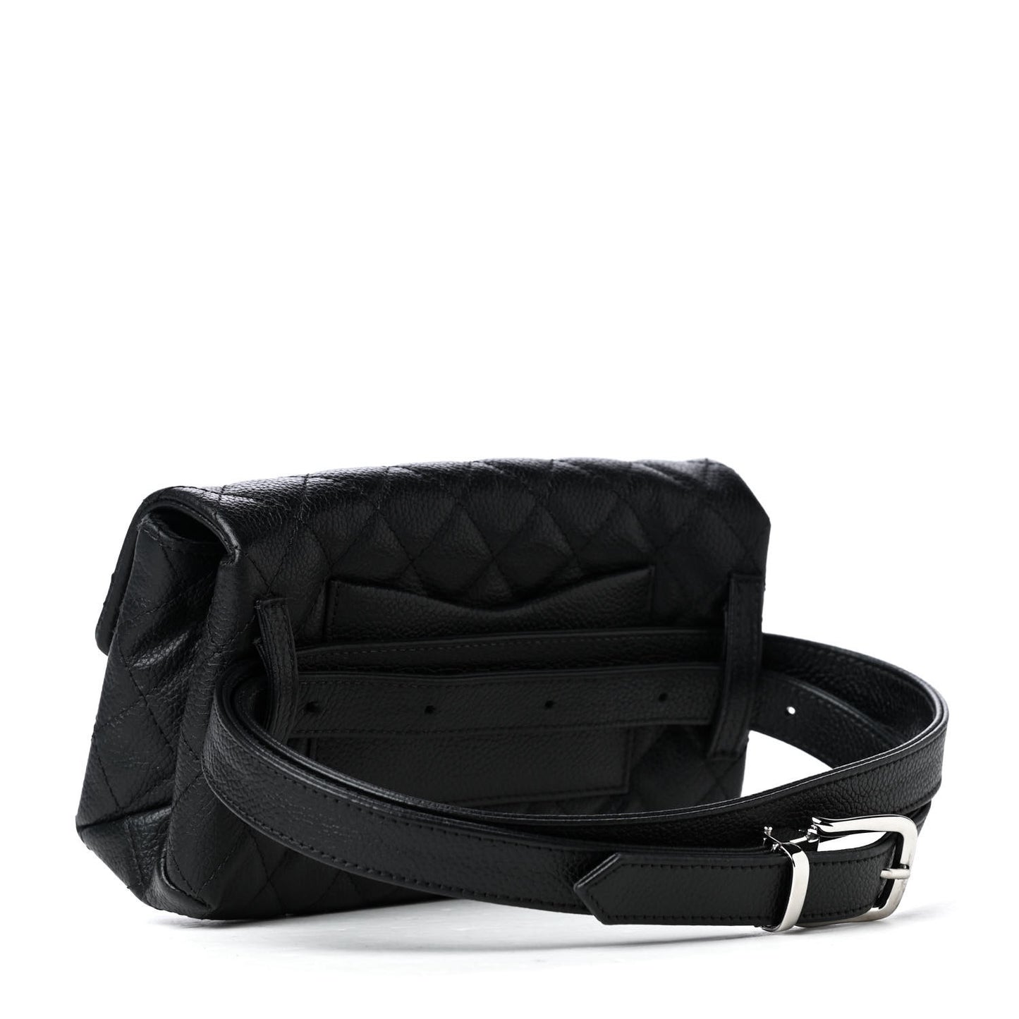 Grained Calfskin Quilted 2.55 Reissue Flap Belt Bag Clutch Black