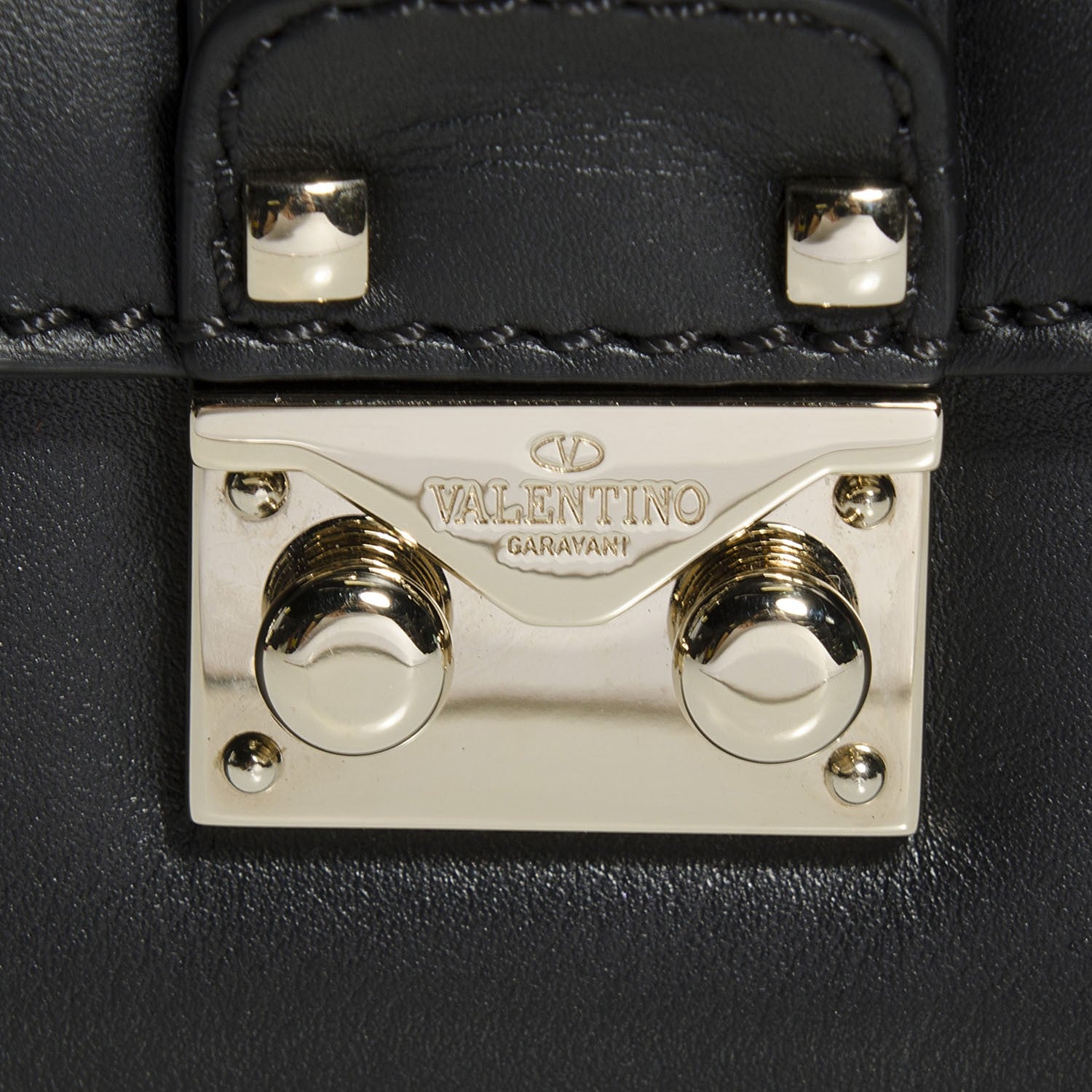 Valentino Garavani Vitello Mini Glam Lock Rockstud Flap Black 10 of 10