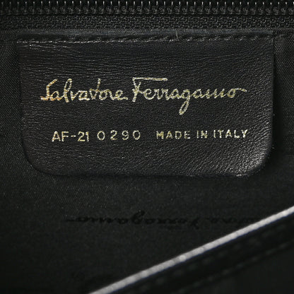Salvatore Ferragamo Hammered Calfskin Gancini Top Handle Bag Black 6 of 10