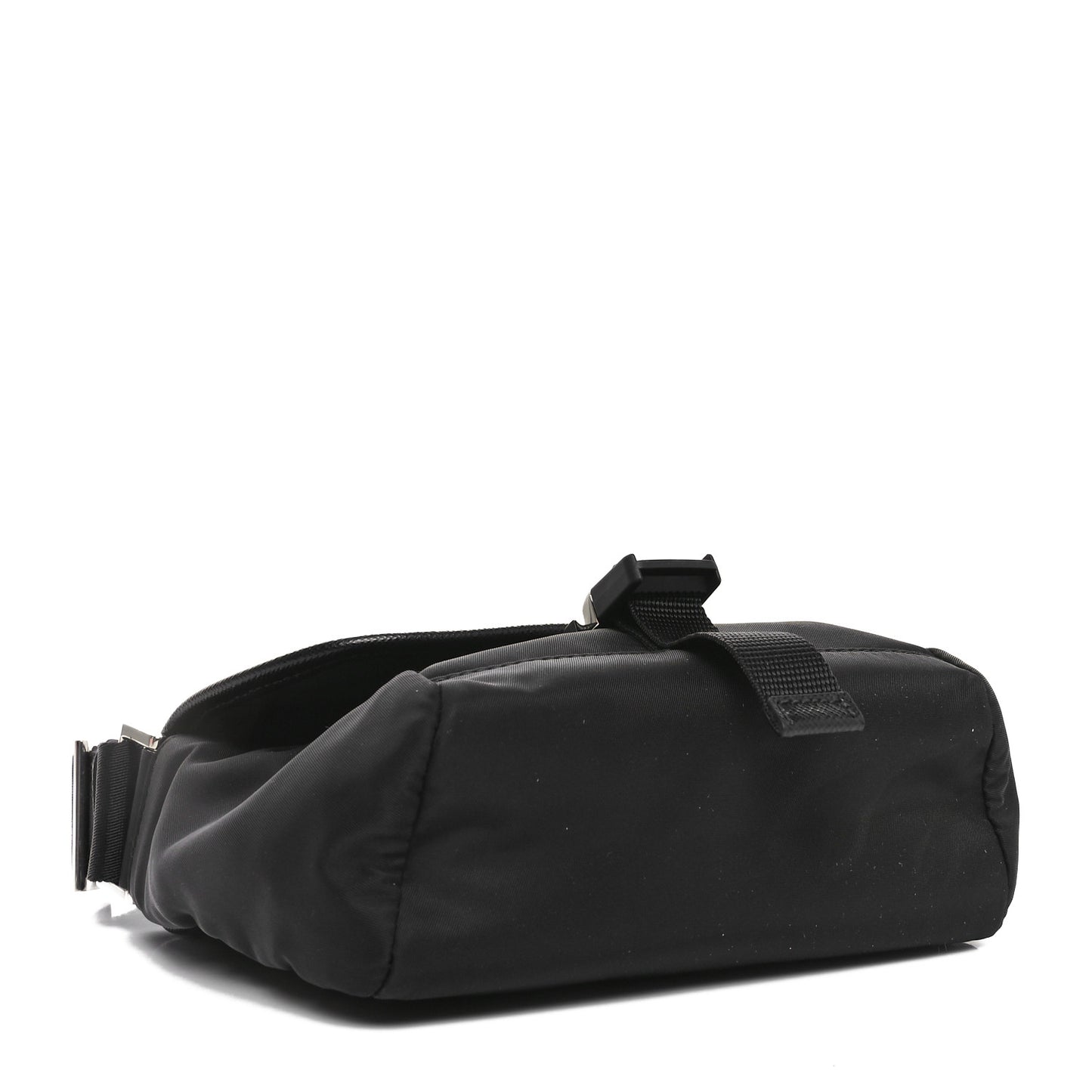 Re-Nylon Saffiano Triangle Shoulder Bag Black