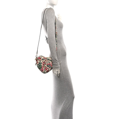 Gucci Calfskin Brit Roses Print Matelasse Diagonal Mini Interlocking G Heart Shoulder Bag Multicolor Multicolor 2 of 9