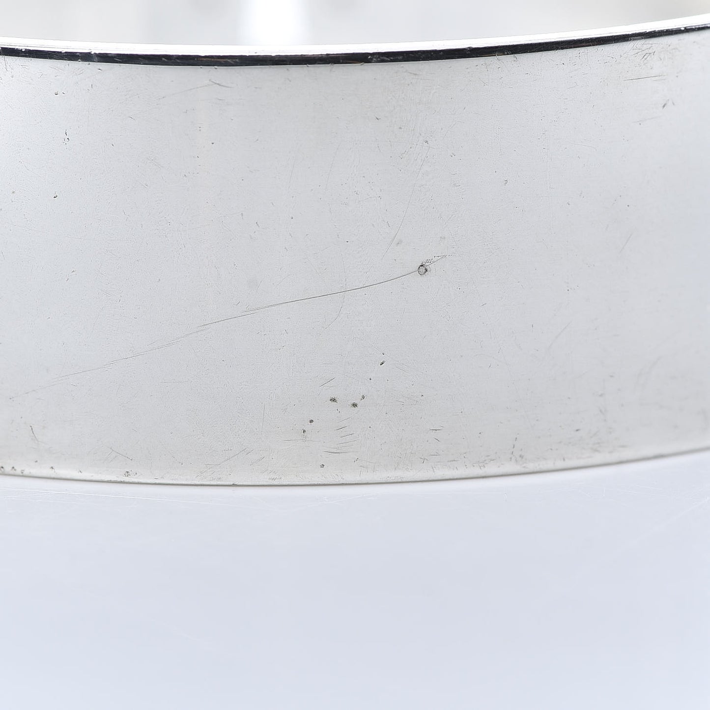 Sterling Silver Diamond Wide Locks Bangle Bracelet