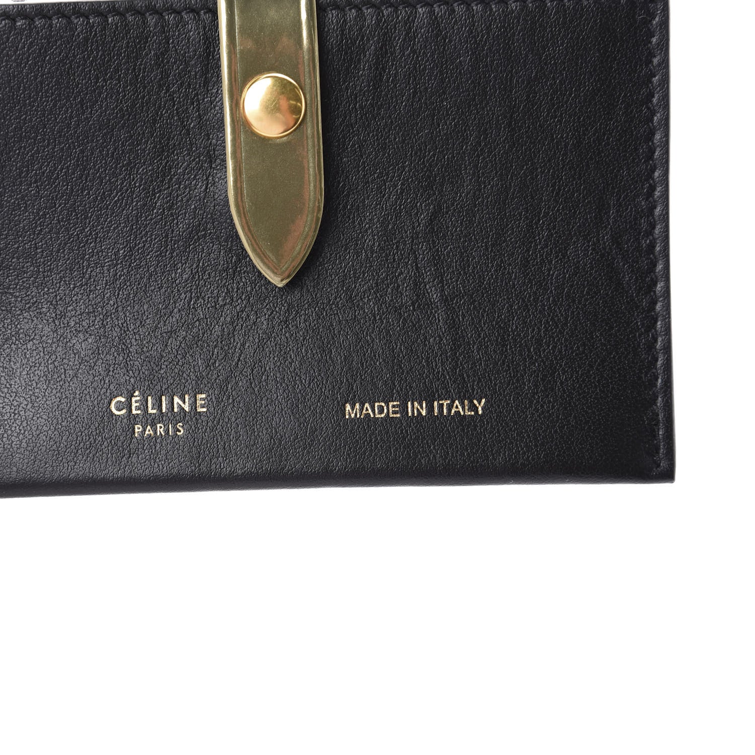 Celine Smooth Calfskin Accordion Card Holder Black Gold 5 of 7