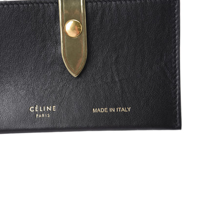 Celine Smooth Calfskin Accordion Card Holder Black Gold 5 of 7