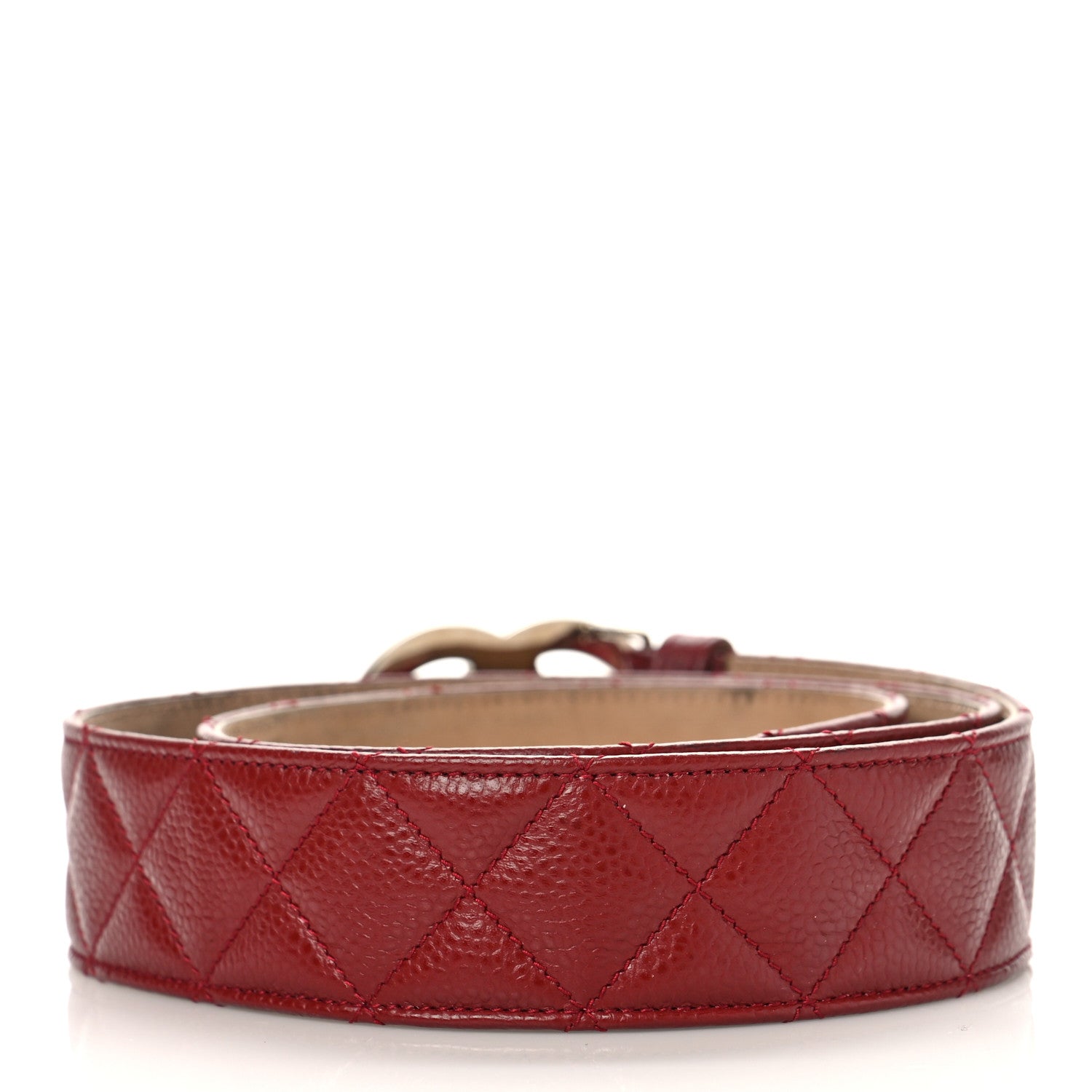 Chanel Caviar Quilted CC Belt Red 2 of 5