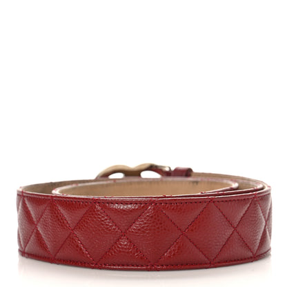 Chanel Caviar Quilted CC Belt Red 2 of 5