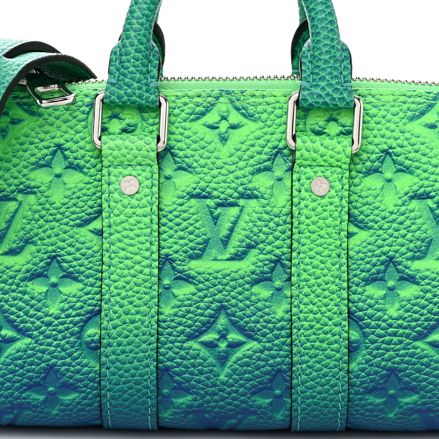 Louis Vuitton Taurillon Illusion Keepall XS Bleu Vert 7 of 9