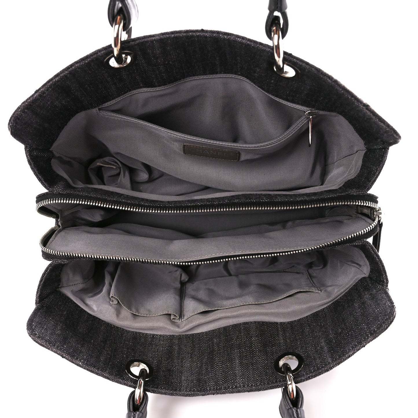 Denim Quilted Timeless Tote Black