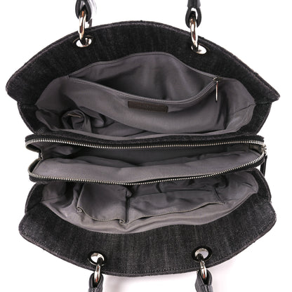 Chanel Denim Quilted Timeless Tote Black 5 of 10