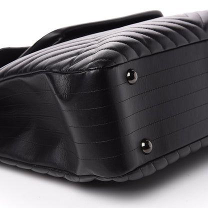 Chanel Calfskin Chevron Quilted Flap Tote So Black 6 of 11