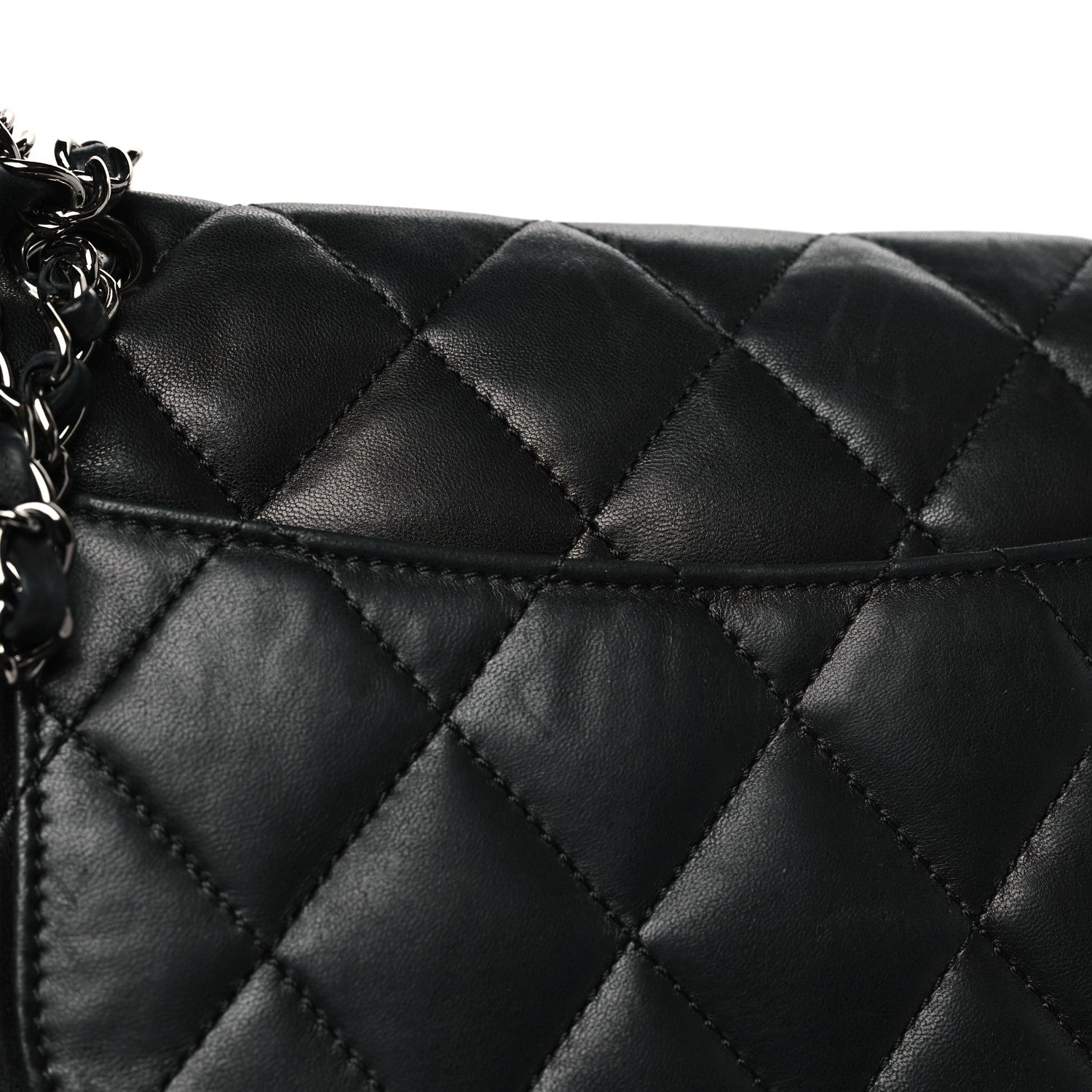 Chanel Lambskin Quilted Jumbo 3 Flap Black 10 of 10